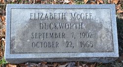 Elizabeth <I>McGee</I> Duckworth 