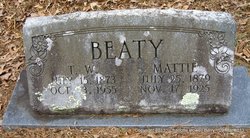 Martha E. “Mattie” <I>Holloway</I> Beaty 