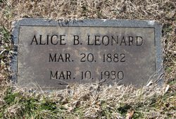 Alice Jane <I>Barbee</I> Leonard 