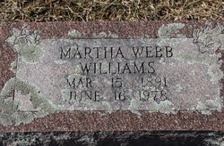 Mary Martha <I>Webb</I> Williams 