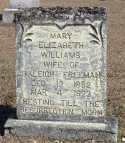 Mary Elizabeth <I>Williams</I> Freeman 
