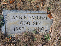 Annie Laura <I>Paschal</I> Goolsby 