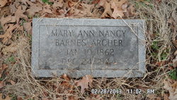 Mary Ann Nancy <I>Barnes</I> Archer 