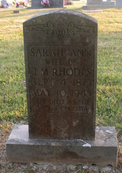 Sarah Ann <I>Taylor</I> Rhodes 