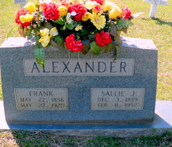 Sarah Jane “Sallie” <I>Turner</I> Alexander 