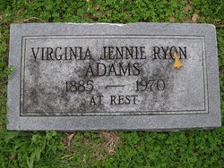 Virginia “Jennie” <I>Ryon</I> Adams 
