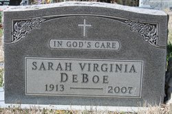 Sarah Virginia <I>Asbridge</I> DeBoe 