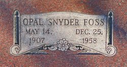 Opal Beulah <I>Snyder</I> Foss 