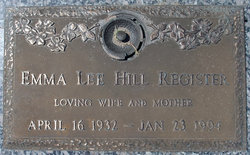 Emma Lee <I>Hill</I> Register 