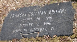 Frances <I>Coleman</I> Browne 