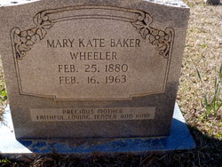 Mary Catherine “Kate” <I>Baker</I> Wheeler 