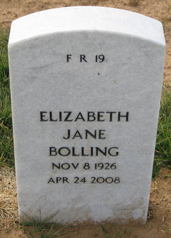 Elizabeth Jane <I>Anderson</I> Bolling 