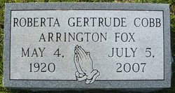 Roberta Gertrude <I>Cobb</I> Arrington Fox 