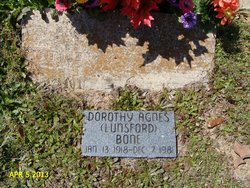 Dorothy Agnes <I>Lunsford</I> Bone 