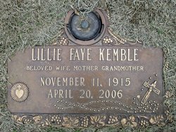 Lillian Faye “Lillie” <I>Rucker</I> Kemble 