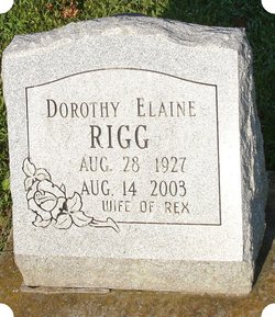 Dorothy Elaine <I>Schneider</I> Rigg 
