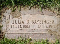 Julia Dean <I>Evans</I> Baysinger 