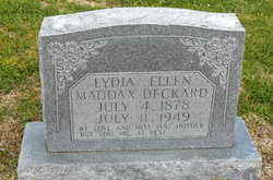 Lydia Ellen <I>Maddox</I> Deckard 