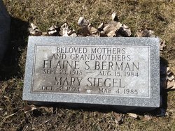 Elaine <I>Siegel</I> Berman 