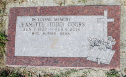 Jeanette Todd <I>Mass</I> Coors 