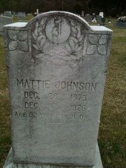 Martha Jane “Mattie” <I>Clement</I> Johnson 