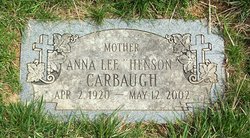 Anna Lee <I>Grove Henson</I> Carbaugh 