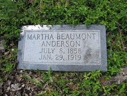 Martha West <I>Beaumont</I> Anderson 
