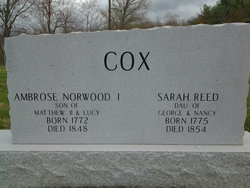 Sarah Jane <I>Reed</I> Cox 