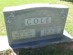 Willette <I>Workman</I> Cole 