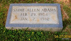 Sadie <I>Allen</I> Adams 