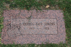 Odessa Faye <I>Dowdy</I> Simons 