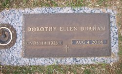 Dorothy Ellen <I>Schuster</I> Durham 