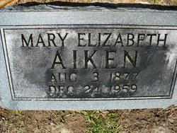 Mary Elizabeth “Lizzie” <I>McInturff</I> Aiken 