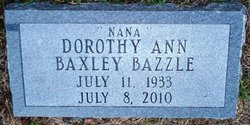 Dorothy Ann “Dot” <I>Baxley</I> Bazzle 