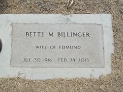 Bette M. <I>Alt</I> Billinger 