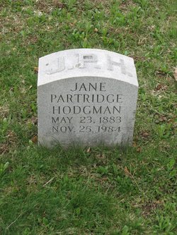 Jane M “Jennie” <I>Partridge</I> Hodgman 
