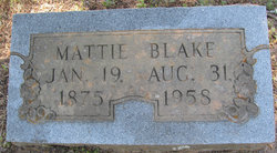 Martha Elizabeth “Mattie” <I>Apel</I> Blake 