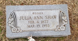 Julia Ann <I>Howard</I> Shaw 