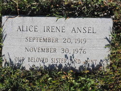 Alice Irene <I>Ratley</I> Ansel 