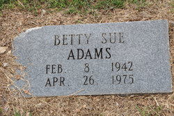 Betty Sue <I>Nichols</I> Adams 