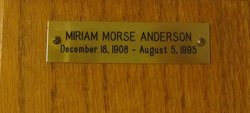 Miriam <I>Morse</I> Anderson 