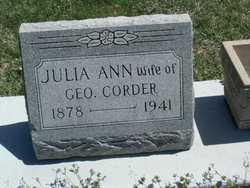 Mrs Julia Anna <I>Underwood</I> Corder 