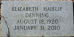 Margaret Elizabeth <I>Haislip</I> Denning 