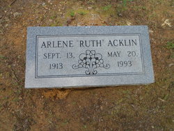 Arlene “Ruth” <I>Ambers</I> Acklin 