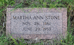 Martha Ann “Mattie” <I>Neviles</I> Stone 