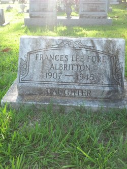 Frances Lee <I>Fore</I> Albritton 