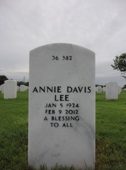 Annie Ball <I>Davis</I> Lee 