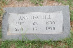 Ann Ida <I>Schindler</I> Hill 