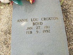 Annie Lou <I>Croxton</I> Boyd 