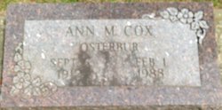 Ann M <I>Osterbur</I> Cox 